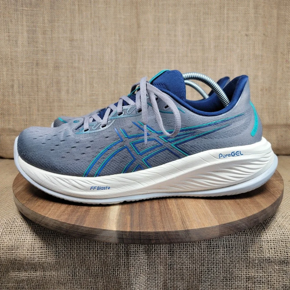ASICS Gel Cumulus 26 Running Shoes PureGEL FF Blast Plus Gray Blue Men's 11.5